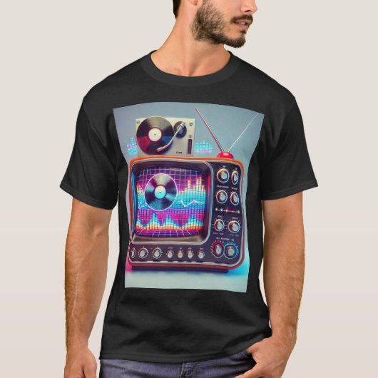 Retro Beatwave:  vibes, moderne groove! T-shirt (Voorkant)