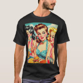 Retro Beauties Pin Up T-shirt (Voorkant)