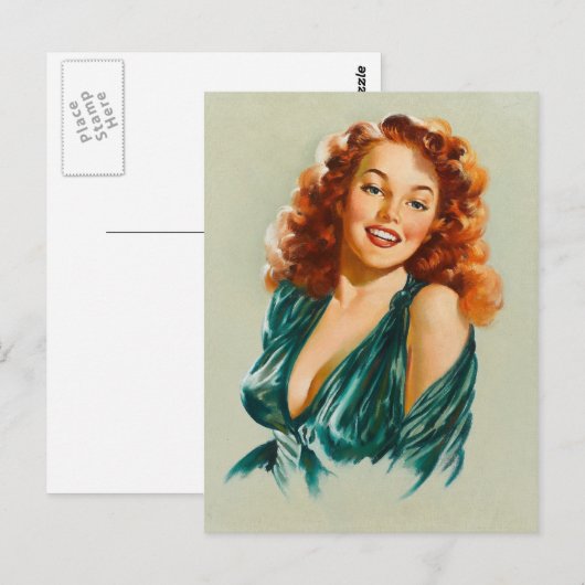 Retro Beauty 06 Briefkaart (Voorkant / Achterkant)