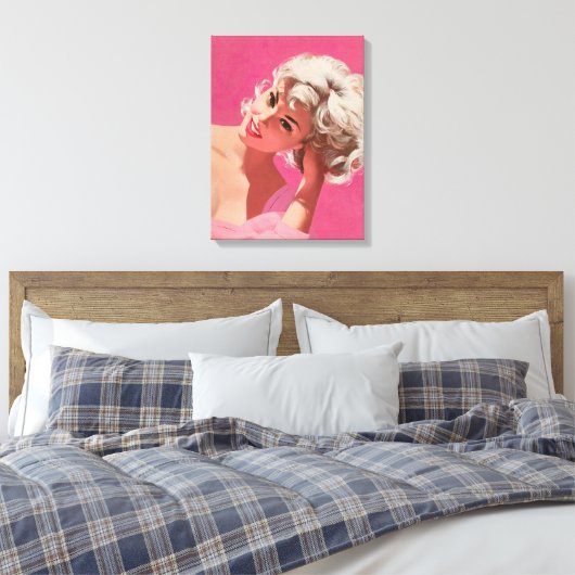 Retro Beauty 25 Canvas Afdruk (Insitu (Slaapkamer))