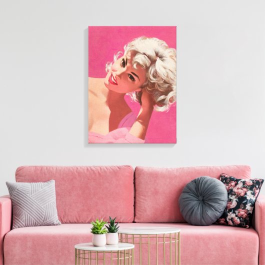 Retro Beauty 25 Canvas Afdruk (Insitu (Woonkamer))