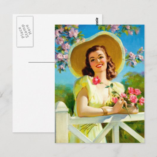 Retro Beauty 40 Briefkaart (Voorkant / Achterkant)