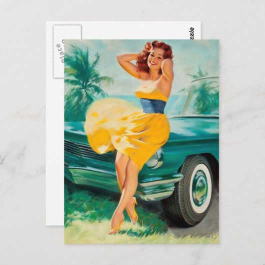 Retro Beauty 58 Briefkaart (Voorkant / Achterkant)