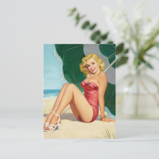 Retro Beauty 63 Briefkaart (Staand voorkant)