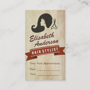 Retro Beauty - Hair Salon Stylist Benoeming Afsprakenkaartje