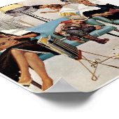 Retro Beauty Salon met Little Boy Cowboy Poster (Hoek)