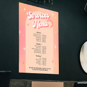 Retro Beauty Salon Peach & Pink prijslijst Poster