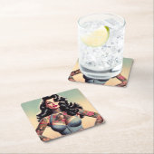 Retro Beauty Tattooed Pin Up Kartonnen Onderzetters (Insitu)