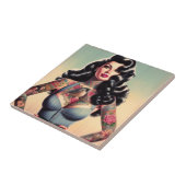 Retro Beauty Tattooed Pin Up Tegeltje (Zijkant)