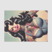 Retro Beauty Tattooed Pin Up Tissuepapier (Voorkant)
