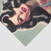 Retro Beauty Tattooed Pin Up Tissuepapier (Detail)