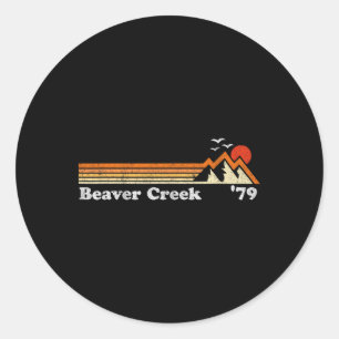 Retro Beaver Creek Ski Resort Colorado Snowboard S Ronde Sticker