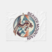 Retro Beaver Mountain Utah Ski Resort Wint Fleece Deken (Voorkant (Horizontaal))