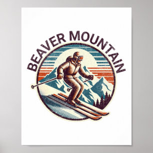 Retro Beaver Mountain Utah Ski Resort Wint Poster