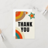 Retro bedankkaart met gewaagde typografie kaart (Voorkant / Achterkant in situ)