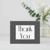 Retro Bedankt Black and White Hearts Groet Briefkaart (Staand voorkant)