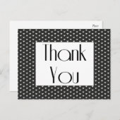 Retro Bedankt Black and White Hearts Groet Briefkaart (Voorkant / Achterkant)