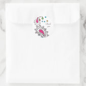 Retro bedankt ronde sticker (Tas)