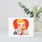 Retro Bedankt voor het mailen van dankbaarheid PC Feestdagenkaart (Staand voorkant)