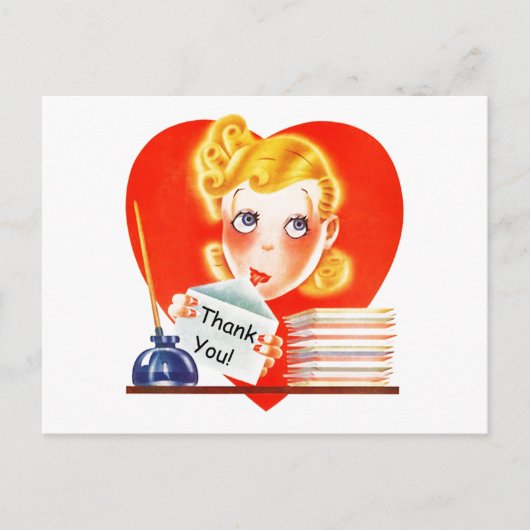 Retro Bedankt voor het mailen van dankbaarheid PC Feestdagenkaart (Voorkant)