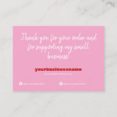 Retro Bedankt voor het winkelen Small Branding Pin Visitekaartje (Achterkant)