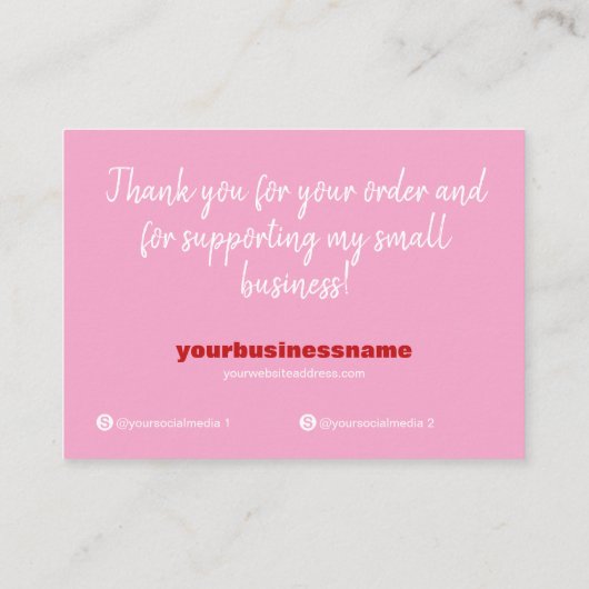 Retro Bedankt voor het winkelen Small Branding Pin Visitekaartje (Achterkant)