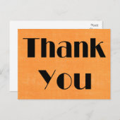 Retro Bedankt Zwart & Sinaasappel Waterverf Briefk Briefkaart (Voorkant / Achterkant)