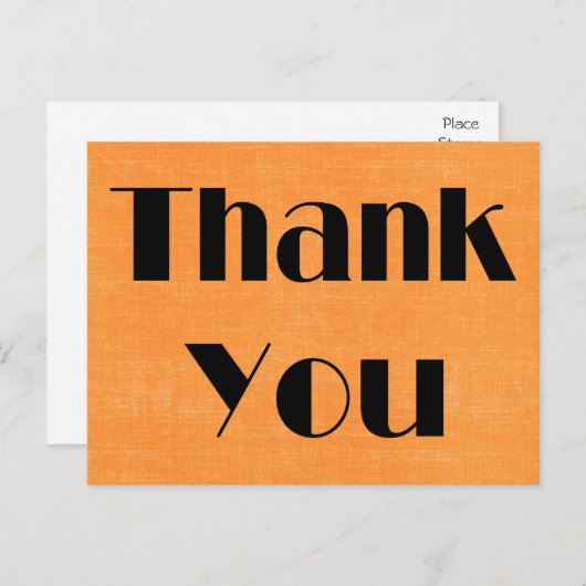 Retro Bedankt Zwart & Sinaasappel Waterverf Briefk Briefkaart (Voorkant / Achterkant)