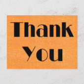 Retro Bedankt Zwart & Sinaasappel Waterverf Briefk Briefkaart (Voorkant)