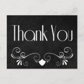 Retro Bedankt Zwart & Wit Krijtbord Briefkaart (Voorkant)