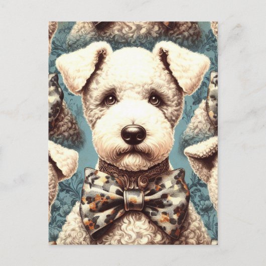 Retro Bedlington Terrier illustratie Briefkaart (Voorkant)