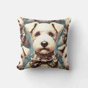 Retro Bedlington Terrier illustratie Kussen