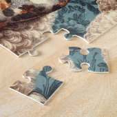 Retro Bedlington Terrier illustratie Legpuzzel (Zijkant)