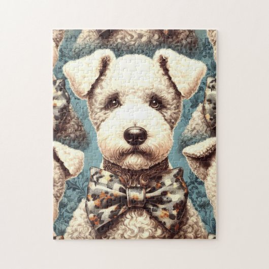 Retro Bedlington Terrier illustratie Legpuzzel (Verticaal)