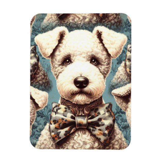 Retro Bedlington Terrier illustratie Magneet (Verticaal)