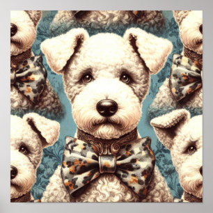 Retro Bedlington Terrier illustratie Poster