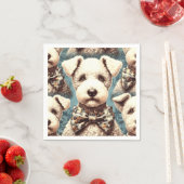 Retro Bedlington Terrier illustratie Servet (Insitu)