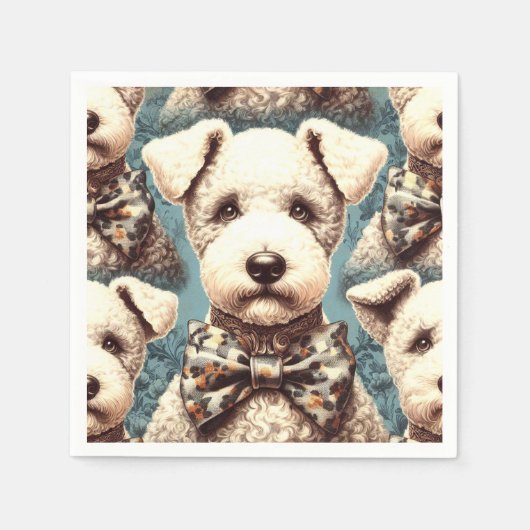 Retro Bedlington Terrier illustratie Servet (Voorkant)