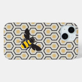 Retro Bee en Honeycomb Pattern Case-Mate iPhone Case (Achterkant (horizontaal))