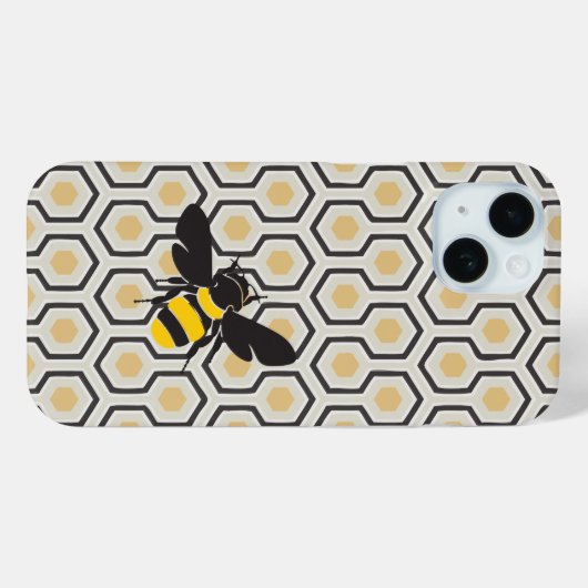 Retro Bee en Honeycomb Pattern Case-Mate iPhone Case (Achterkant (horizontaal))