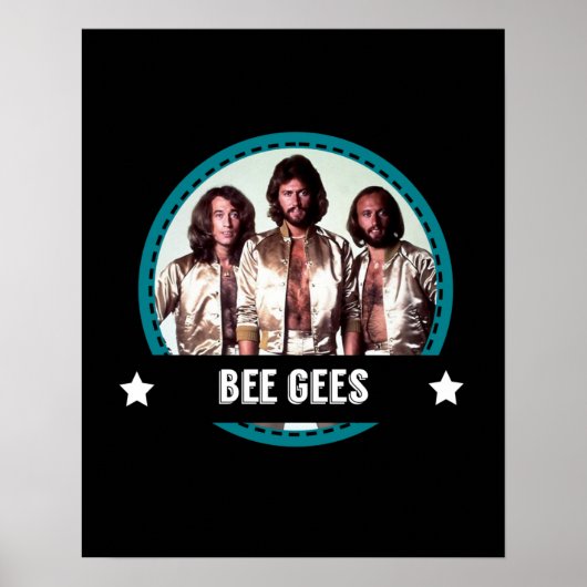 Retro Bee Gees Band 70s Tribute Icons Poster (Voorkant)