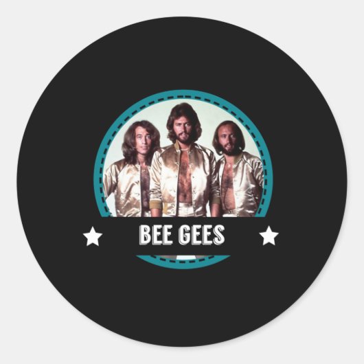 Retro Bee Gees Band 70s Tribute Icons Ronde Sticker (Voorkant)