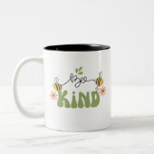 Retro "Bee Kind" Koffie Mok, Geweldige geschenken Tweekleurige Koffiemok (Links)