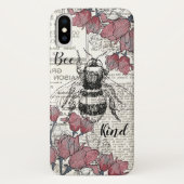 Retro Bee Roze Bloemen Antiek Case-Mate iPhone Case (Achterkant)