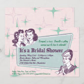 Retro Beehive Hairdo - Bridal Shower Invitation Kaart (Voorkant / Achterkant)