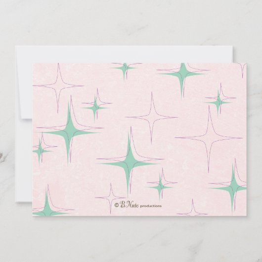 Retro Beehive Hairdo - uitnodiging van de geboorte (Achterkant)