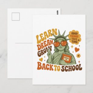 Retro Beeld van de Vrijheid Terug naar school-sfee Briefkaart