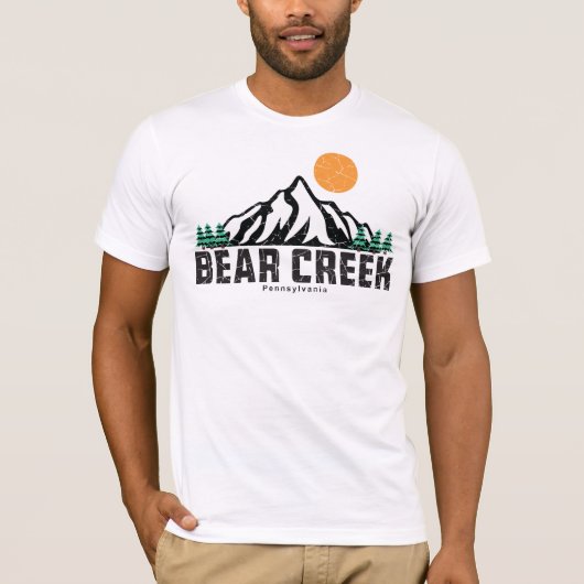 Retro Beer Creek Ski Sunset T-shirt (Voorkant)