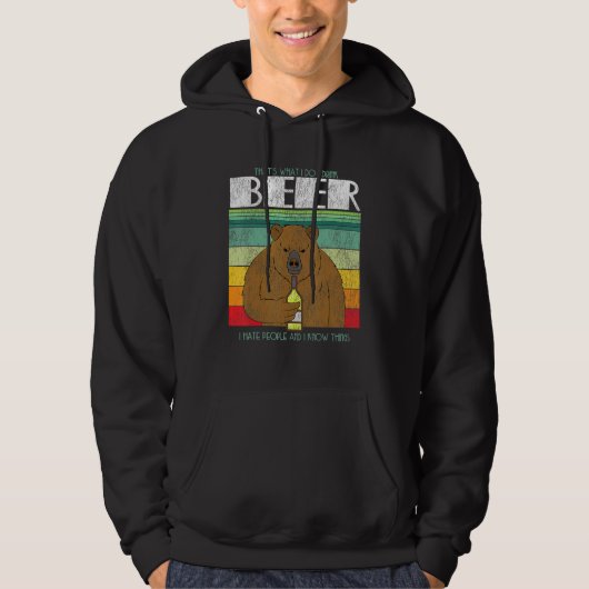 Retro Beer Drink Bier I Drink Bierjacht P Hoodie (Voorkant)