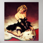  Retro Beer Feit pop-up meisje Poster (Voorkant)